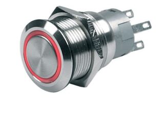 PUSH BUT SW ON/OF RING ILLUM 12V RED/DSP