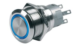 PUSH BUT SW ON/OF RING ILLUM 12V BLU/DSP