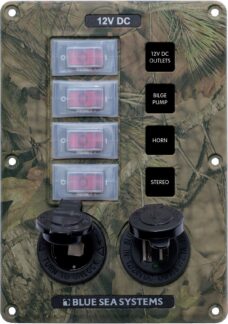 PANEL SWITCH H2O CB 4POS SCKT & USB CAMO