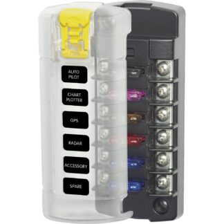 FUSE BLOCK STBLADE 6CIRC INDEPEND W/CR